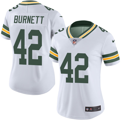 Women's Nike Green Bay Packers #42 Morgan Burnett White Vapor Untouchable Elite Player NFL Jersey