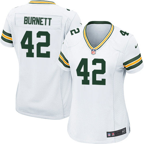 Women's Nike Green Bay Packers #42 Morgan Burnett Game White NFL Jersey