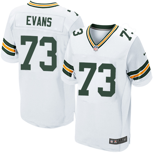 Men's Nike Green Bay Packers #73 Jahri Evans Elite White NFL Jersey