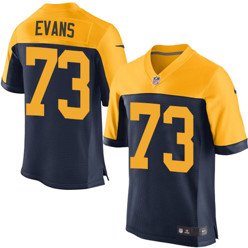 Men's Nike Green Bay Packers #73 Jahri Evans Elite Navy Blue Alternate NFL Jersey