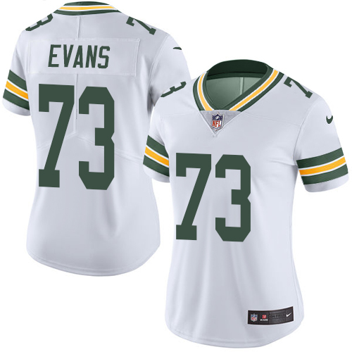 Women's Nike Green Bay Packers #73 Jahri Evans White Vapor Untouchable Elite Player NFL Jersey