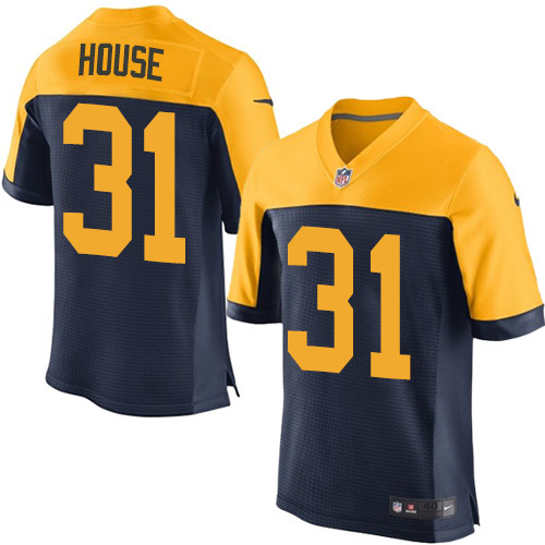 Men's Nike Green Bay Packers #31 Davon House Elite Navy Blue Alternate NFL Jersey