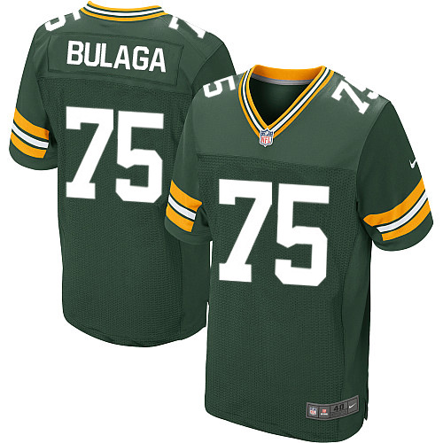 Men's Nike Green Bay Packers #75 Bryan Bulaga Elite Green Team Color NFL Jersey