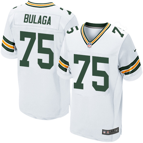 Men's Nike Green Bay Packers #75 Bryan Bulaga Elite White NFL Jersey
