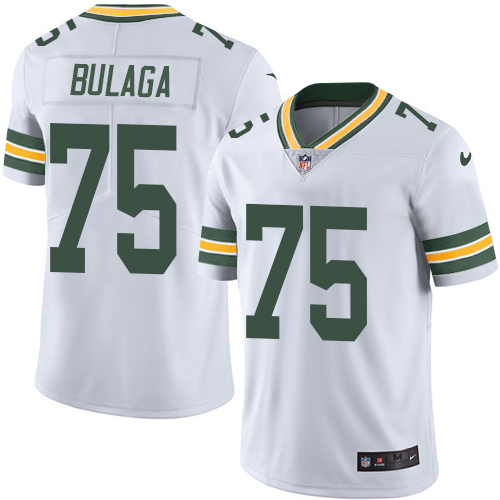 Men's Nike Green Bay Packers #75 Bryan Bulaga White Vapor Untouchable Limited Player NFL Jersey