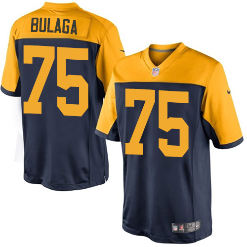 Youth Nike Green Bay Packers #75 Bryan Bulaga Navy Blue Alternate Vapor Untouchable Elite Player NFL Jersey