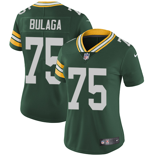 Women's Nike Green Bay Packers #75 Bryan Bulaga Green Team Color Vapor Untouchable Elite Player NFL Jersey
