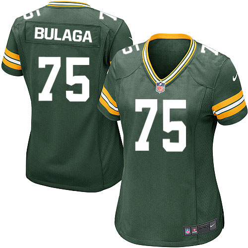 Women's Nike Green Bay Packers #75 Bryan Bulaga Game Green Team Color NFL Jersey