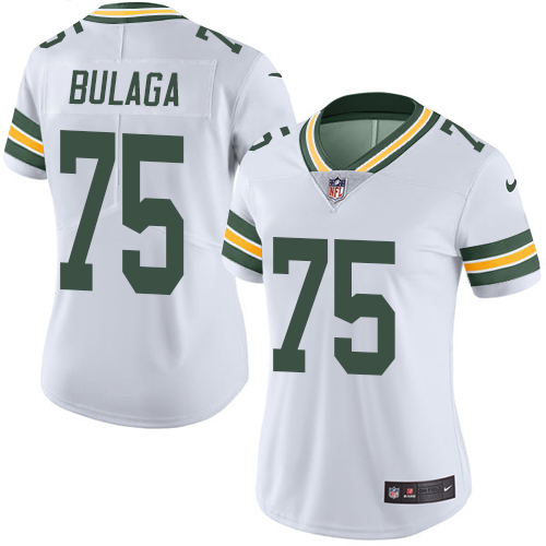 Women's Nike Green Bay Packers #75 Bryan Bulaga White Vapor Untouchable Elite Player NFL Jersey