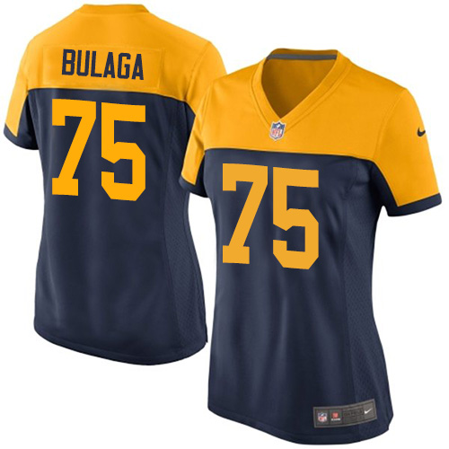Women's Nike Green Bay Packers #75 Bryan Bulaga Navy Blue Alternate Vapor Untouchable Elite Player NFL Jersey