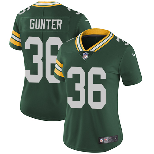 Women's Nike Green Bay Packers #36 LaDarius Gunter Green Team Color Vapor Untouchable Elite Player NFL Jersey