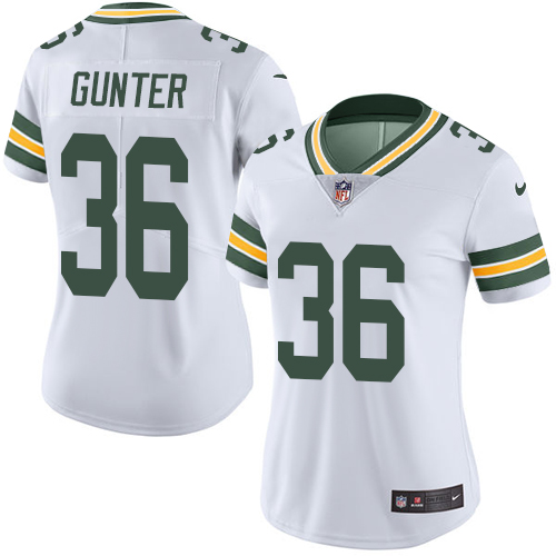 Women's Nike Green Bay Packers #36 LaDarius Gunter White Vapor Untouchable Elite Player NFL Jersey