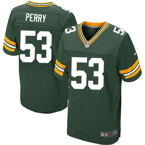 Men's Nike Green Bay Packers #53 Nick Perry Elite Green Team Color NFL Jersey