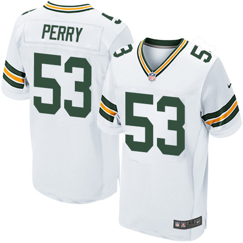 Men's Nike Green Bay Packers #53 Nick Perry Elite White NFL Jersey