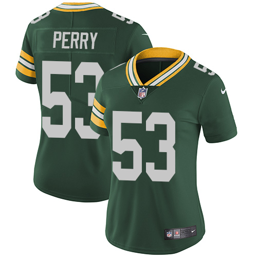 Women's Nike Green Bay Packers #53 Nick Perry Green Team Color Vapor Untouchable Elite Player NFL Jersey