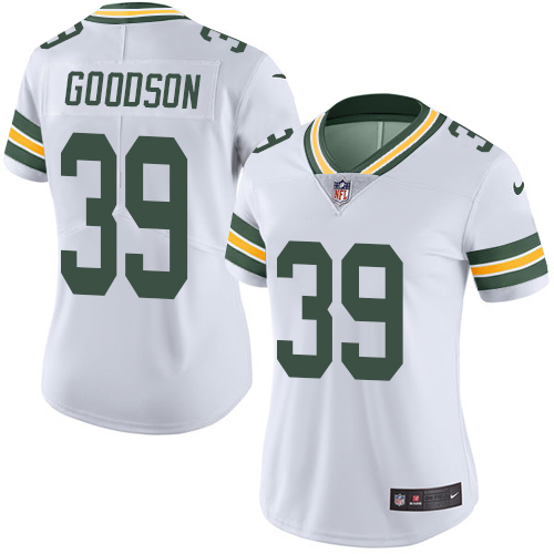 Women's Nike Green Bay Packers #39 Demetri Goodson White Vapor Untouchable Elite Player NFL Jersey