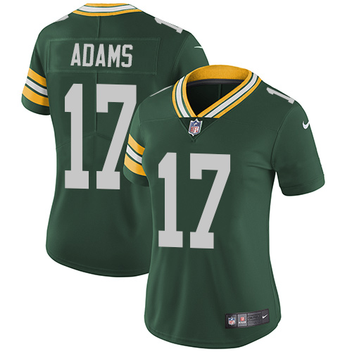 Women's Nike Green Bay Packers #17 Davante Adams Green Team Color Vapor Untouchable Limited Player NFL Jersey