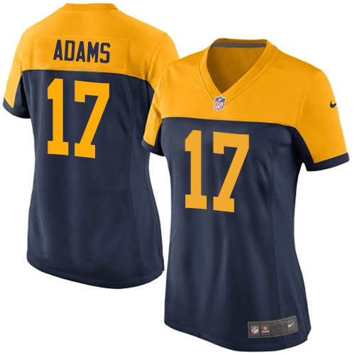 Women's Nike Green Bay Packers #17 Davante Adams Game Navy Blue Alternate NFL Jersey