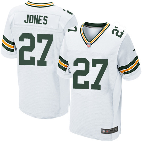 Men's Nike Green Bay Packers #27 Josh Jones Elite White NFL Jersey