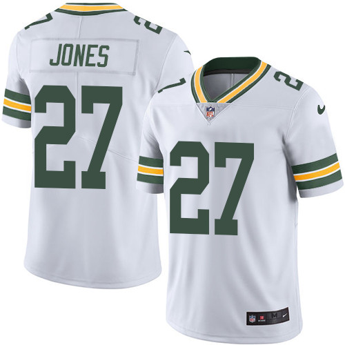 Men's Nike Green Bay Packers #27 Josh Jones White Vapor Untouchable Limited Player NFL Jersey