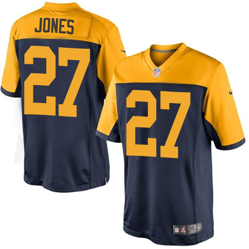 Men's Nike Green Bay Packers #27 Josh Jones Limited Navy Blue Alternate NFL Jersey
