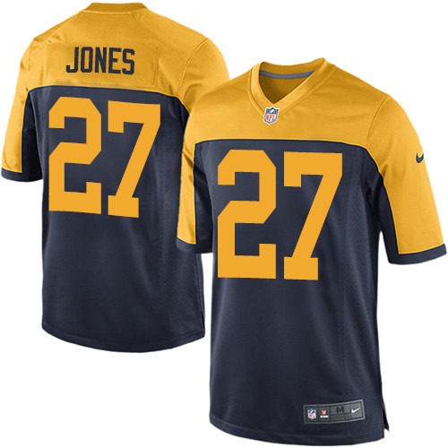 Men's Nike Green Bay Packers #27 Josh Jones Game Navy Blue Alternate NFL Jersey