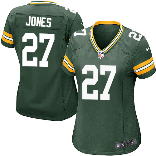 Women's Nike Green Bay Packers #27 Josh Jones Game Green Team Color NFL Jersey