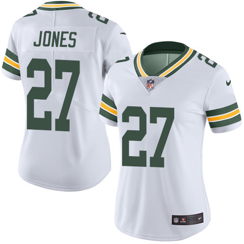 Women's Nike Green Bay Packers #27 Josh Jones White Vapor Untouchable Elite Player NFL Jersey