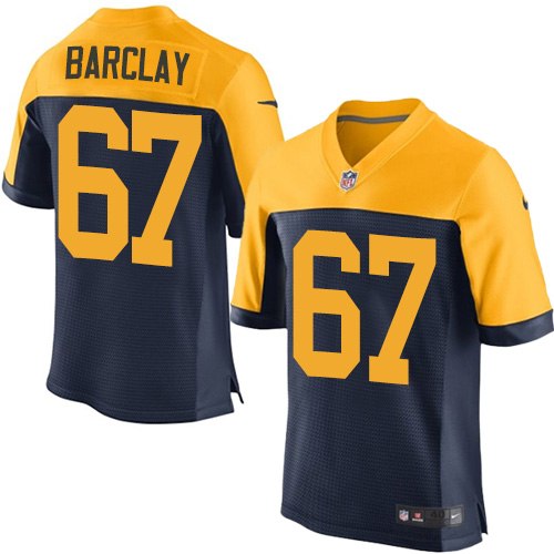 Men's Nike Green Bay Packers #67 Don Barclay Elite Navy Blue Alternate NFL Jersey
