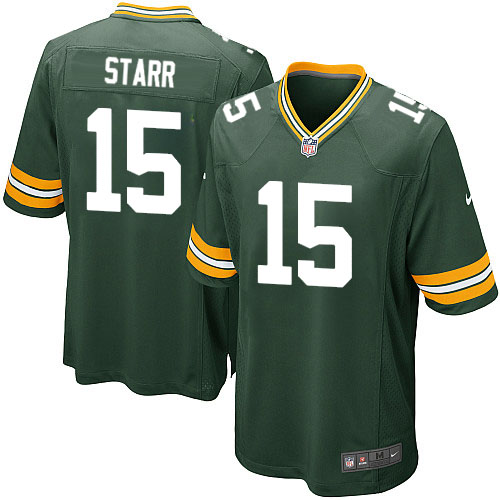 Men's Nike Green Bay Packers #15 Bart Starr Game Green Team Color NFL Jersey