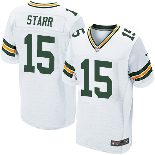 Men's Nike Green Bay Packers #15 Bart Starr Elite White NFL Jersey