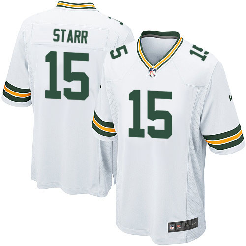 Men's Nike Green Bay Packers #15 Bart Starr Game White NFL Jersey