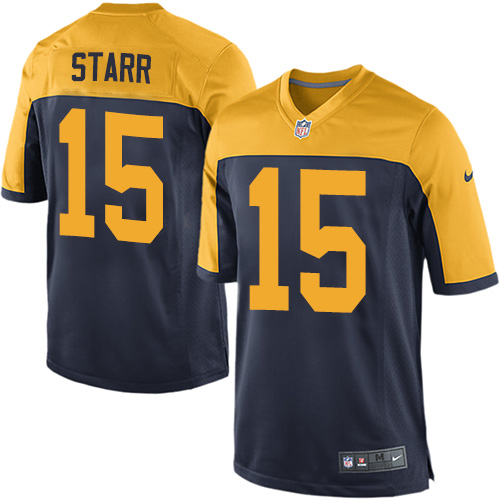 Men's Nike Green Bay Packers #15 Bart Starr Game Navy Blue Alternate NFL Jersey