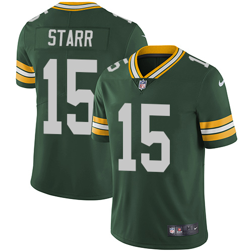 Youth Nike Green Bay Packers #15 Bart Starr Green Team Color Vapor Untouchable Elite Player NFL Jersey