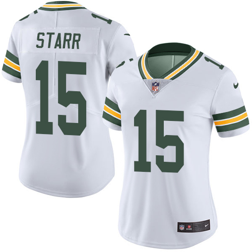 Women's Nike Green Bay Packers #15 Bart Starr White Vapor Untouchable Elite Player NFL Jersey