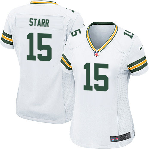 Women's Nike Green Bay Packers #15 Bart Starr Game White NFL Jersey