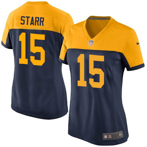 Women's Nike Green Bay Packers #15 Bart Starr Limited Navy Blue Alternate NFL Jersey