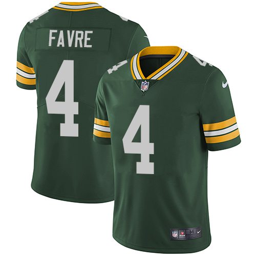 Men's Nike Green Bay Packers #4 Brett Favre Green Team Color Vapor Untouchable Limited Player NFL Jersey