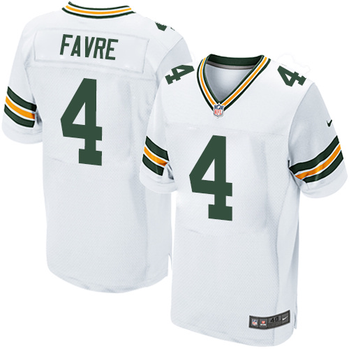 Men's Nike Green Bay Packers #4 Brett Favre Elite White NFL Jersey