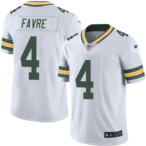 Men's Nike Green Bay Packers #4 Brett Favre White Vapor Untouchable Limited Player NFL Jersey