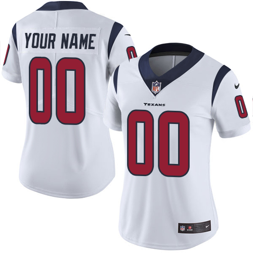 Women's Nike Houston Texans Customized White Vapor Untouchable Custom Limited NFL Jersey
