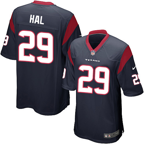 Men's Nike Houston Texans #29 Andre Hal Game Navy Blue Team Color NFL Jersey