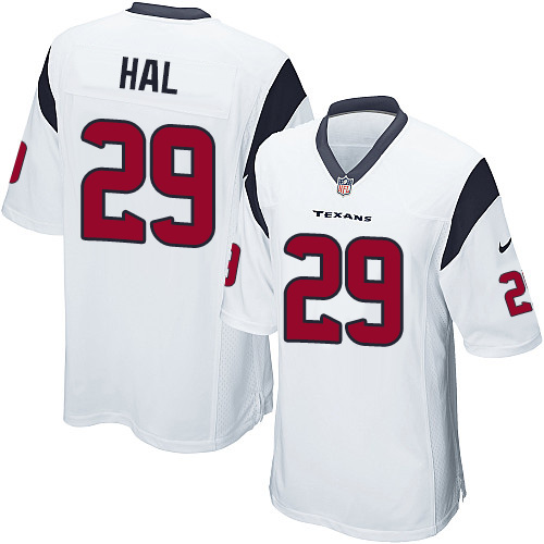 Men's Nike Houston Texans #29 Andre Hal Game White NFL Jersey