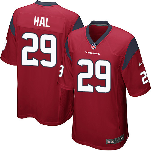 Men's Nike Houston Texans #29 Andre Hal Game Red Alternate NFL Jersey
