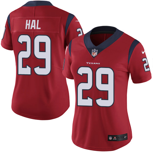 Women's Nike Houston Texans #29 Andre Hal Red Alternate Vapor Untouchable Elite Player NFL Jersey