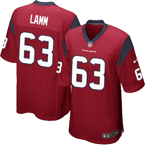 Men's Nike Houston Texans #63 Kendall Lamm Game Red Alternate NFL Jersey