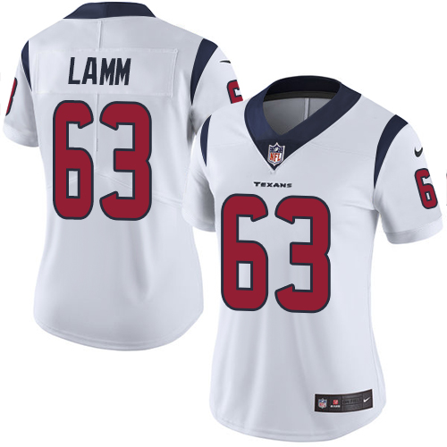Women's Nike Houston Texans #63 Kendall Lamm White Vapor Untouchable Limited Player NFL Jersey