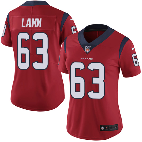 Women's Nike Houston Texans #63 Kendall Lamm Red Alternate Vapor Untouchable Limited Player NFL Jersey