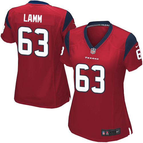 Women's Nike Houston Texans #63 Kendall Lamm Game Red Alternate NFL Jersey