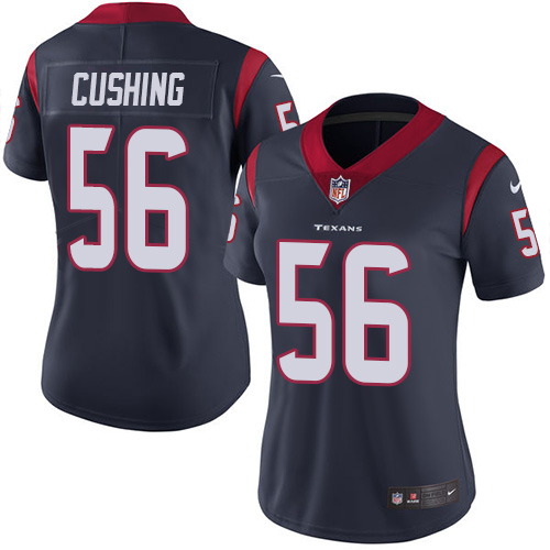 Women's Nike Houston Texans #56 Brian Cushing Navy Blue Team Color Vapor Untouchable Elite Player NFL Jersey
